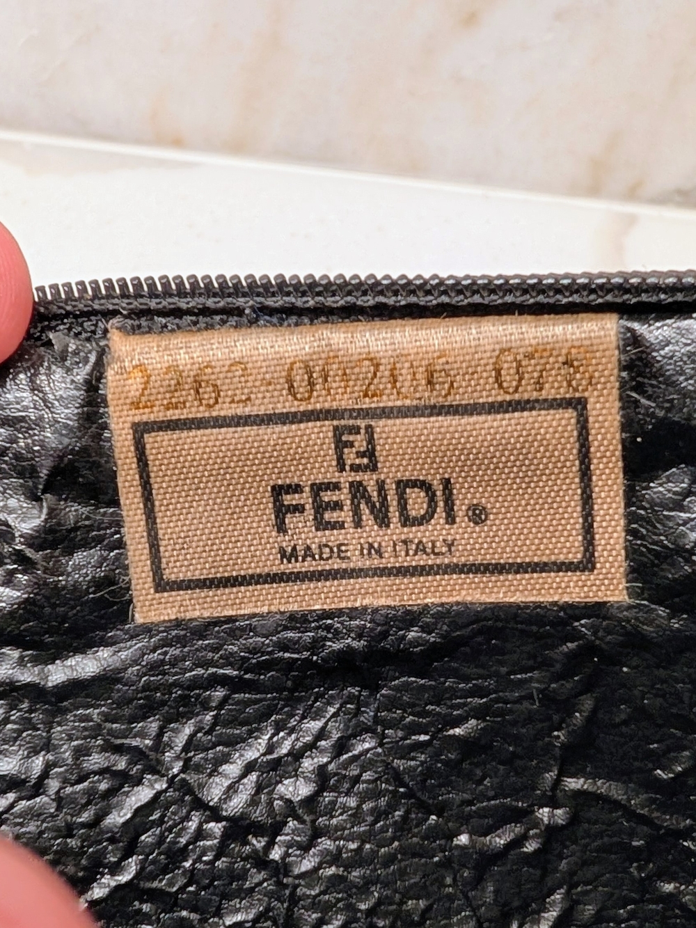 Fendi Brown Striped Zip Clutch - Picture 4 of 12